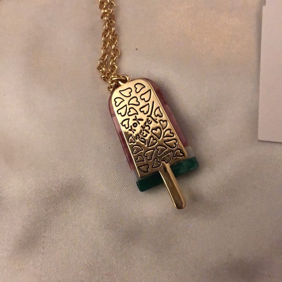 Betsey Johnson Gold Tone Watermelon Popsicle Pendant Necklace Cup Chain NWT - Picture 11 of 16